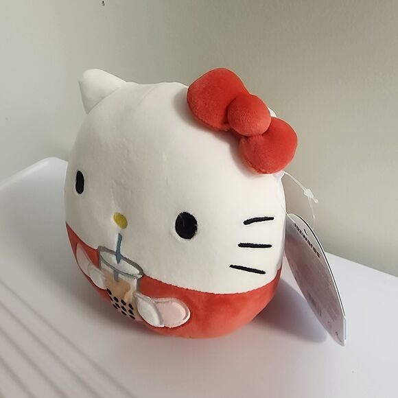 Squishmallows Sanrio Hello Kitty Boba Bobba Drink Bubble Tea 6.5 Inch Plush NWT - Picture 7 of 13